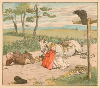 Kısrak dizlerini kırdı ve Çiftçi tacını, c1885, 1934. by Randolph Caldecott