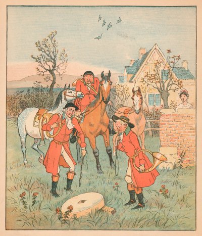 ...bir sonraki buldukları şey, bir homurtuydu, öğütülmüş bir taştı..., 1880. by Randolph Caldecott