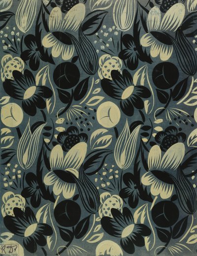 Mavi Zemin Üzerinde Çiçekler; Fleurs sur Fond Bleu by Raoul Dufy