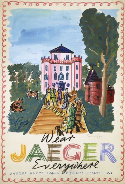Av; La Chasse, c.1936 (kağıt üzerine guaj) by Raoul Dufy
