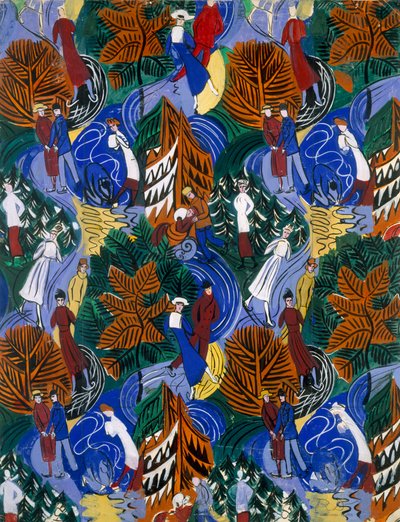 Buz patencileri, baskılı ipek için tasarım, c.1914-20 (renkli lito) by Raoul Dufy