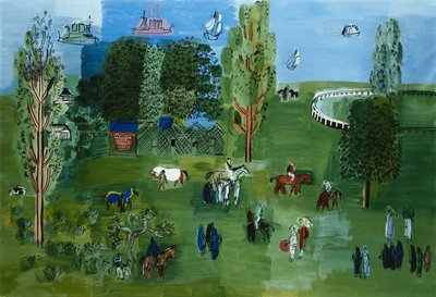 Le Paddock, c.1926 (tuval üzerine yağlıboya) by Raoul Dufy