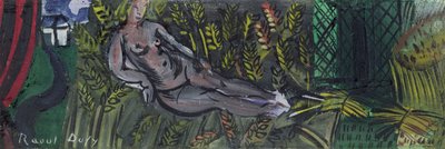 Buğdayda Uzanmış Su Perisi (tuval üzerine yağlıboya) by Raoul Dufy