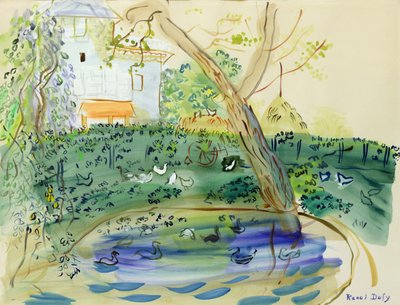 The Duck Pond (kağıt üzerine suluboya) by Raoul Dufy