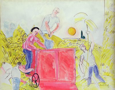 Biçerdöverler (kağıt üzerine guaj) by Raoul Dufy