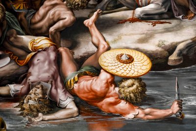 Milvian Köprüsü Savaşı, detay. 1517-1524 (fresk) by Raphael