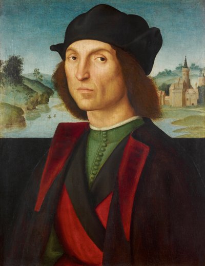 Bir adamın portresi par Raphael (1483-1520), yaklaşık 1502-1504 - Ahşap üzerine yağlı boya, 47,5x37,2 - Lihtenştayn Müzesi by Raphael