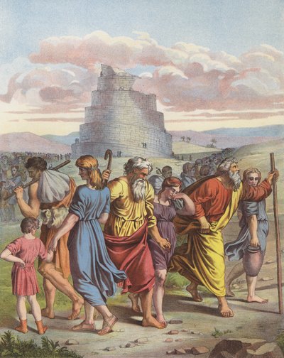 Babil Kulesi (renkli taş) by after Raphael