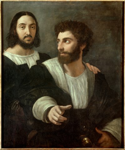 Sanatçının bir arkadaşıyla portresi. Raffaello Sanzio ve Raphael (1483-1520) by Raphael