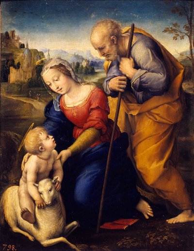 Kutsal ailenin kuzusu var. Raffaello Sanzio dit Raphael