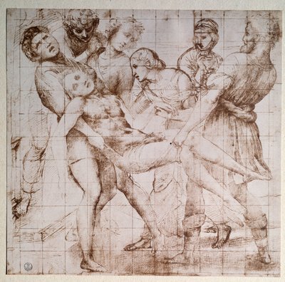 Baglioni sunağı için inceleme yazısı - çizim, c.1507 by Raphael
