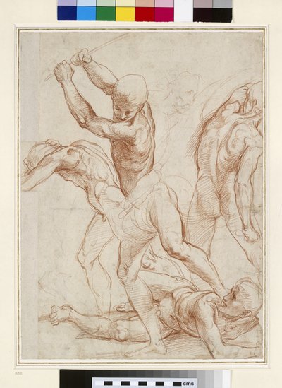 Çıplak Erkeklerin Savaşı (kağıt üzerinde kırmızı tebeşir) by Raffaello Sanzio Raphael