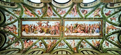 Aşk Tanrısı ve Ruhun Sundurması, Villa Farnesina, 1517-1518. by Raphael