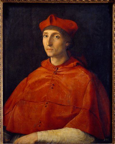 Bir Kardinalin Portresi - Resim Raffaello Sanzio dit Raphael tarafından by Raphael