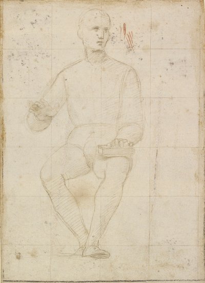 Oturan Bir Adamın Çalışması, 16. yüzyılın başlarında by Raphael