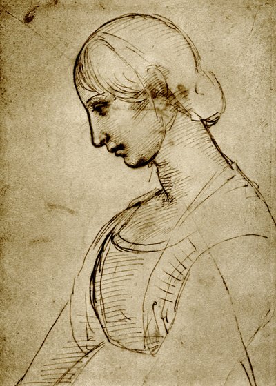 Bir Madonna üzerinde çalışma by Raffaello Sanzio Raphael
