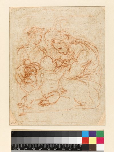 Kutsal Aile, c.1510-12 (kağıt üzerinde tebeşir) by Raffaello Sanzio Raphael