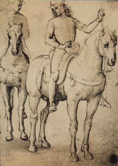 Erkekler at sırtında; Raphael