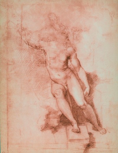 Raffaello Sanzio tarafından çizilen Vaftizci Yahya için çalışma. Çizimler ve Baskılar Dolabı, Uffizi Galerisi, Floransa by Raffaello Sanzio Raphael