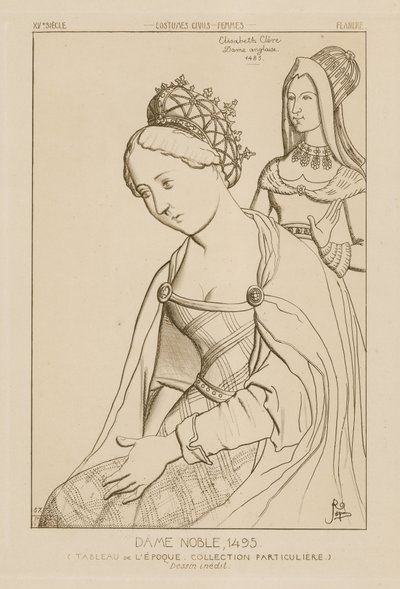 Elizabeth Clere, English noble woman, 1495  by Raphael Jacquemin