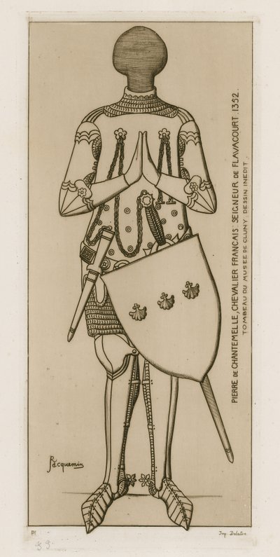 Pierre de Chantemelle, French chevalier, Seigneur de Flavacourt, 1352.  by Raphael Jacquemin