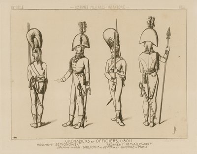 Rus bombacıları ve subayları, 1801 by Raphael Jacquemin