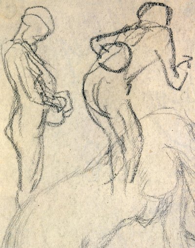 Çıplak çalışma, c. 1905 (çizim) by Raphael Kirchner