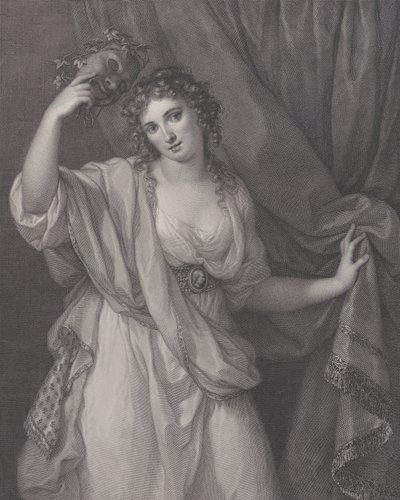 Lady Hamilton, Comic Muse olarak, Thalia, 1791. by Raphael Morghen