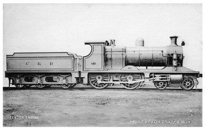 4-4-0 ihale motoru, 20. yüzyılın başlarında Kerr, Stuart ve Co tarafından inşa edilen buharlı lokomotif. by Raphael Tuck