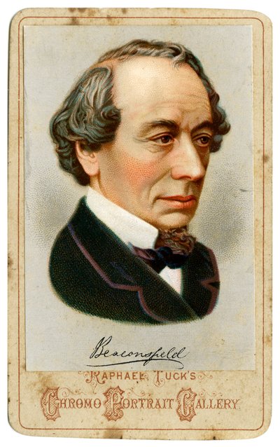 Benjamin Disraeli, 1. Beaconsfield Kontu, 19. yüzyıl İngiliz Muhafazakar politikacı. by Raphael Tuck