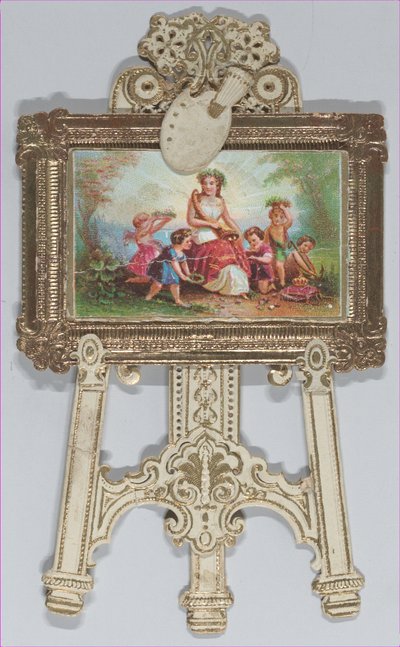 Valentine - Ayakta duran şövale, kromolitograflı aile, 1873. by Raphael Tuck and Sons
