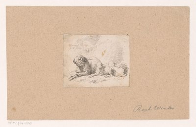 İki kuzu ile yatan koyun by Raphael Winter