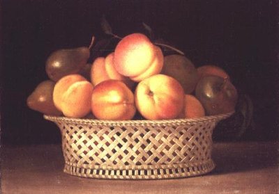Bir kase şeftali (tuval üzerine yağlı boya) by Raphaelle Peale