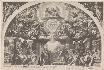 Altı peygamber ve melekler korosu ile Müjde by Raphaël Sadeler (I)