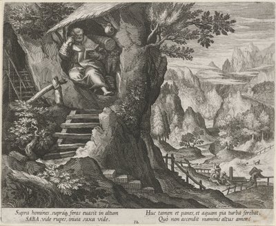 Bir keşiş olarak Aziz Sabas Hermits (dizi adı) Oraculum Anachoreticum (dizi adı) by Raphaël Sadeler (I)