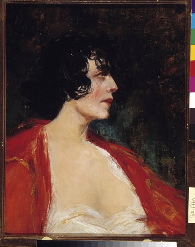Kırmızı bluzlu kadın portresi Resim Raymond Allegre (1857-1933) 20. yüzyıl Zorunlu söz: Koleksiyon fondasyonu de Provence, Marsilya by Raymond Allegre