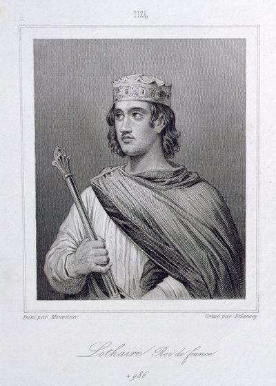 Lothair (941-986) Fransa Kralı, Delannoy tarafından oyulmuş by Raymond Quinsac Monvoisin