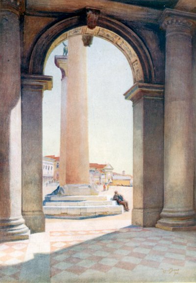 Riva Degli Schiavoni (renkli taş baskı) by Reginald Barratt