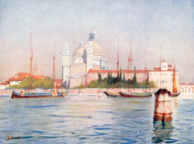Santa Maria Della Salute (renkli taş baskı) by Reginald Barratt
