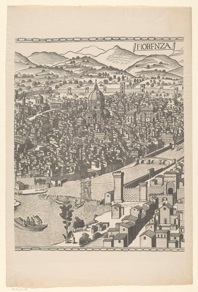Floransa manzarası (orta kısım) Fiorenza (nesne üzerindeki başlık) by Reichsdruckerei
