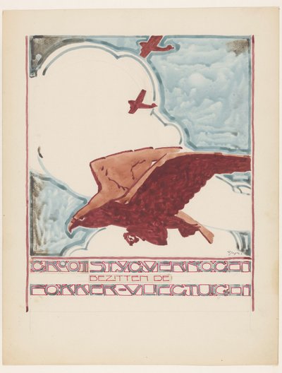 Fokker uçağı büyük kaldırma kapasitesine sahiptir (nesne üzerindeki orijinal başlık) by Reijer Stolk (signed by artist)