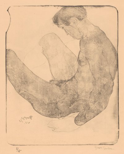 Dizlerini kaldıran çıplak adam by Reijer Stolk (signed by artist)