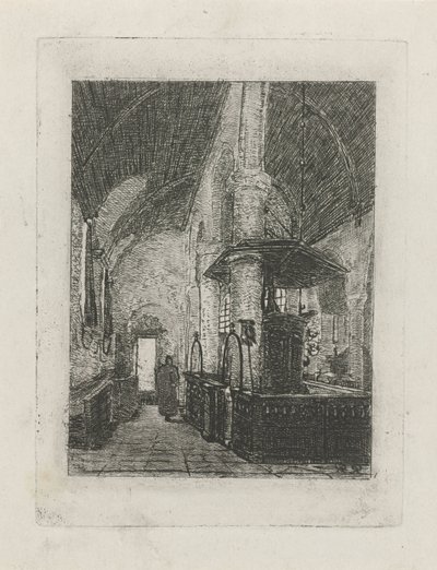 Kerkinterieur by Reinier Evert Johannes Roeterink