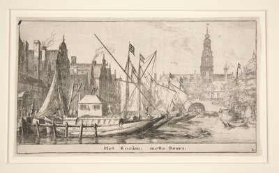 Het Rockin, mette Beurs (The Rokin, Borsa ile) by Reinier Nooms