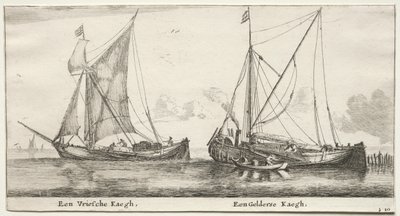 Amsterdam Gemileri: Bir Frizce Bilander. Bir Gelderland Bilander. by Reinier Nooms
