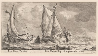 Bir "Isere" Gemisi ve bir Waterschip veya Zuiderzee Balıkçı Teknesi by Reinier Nooms, called Zeeman