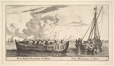 Bir Amsterdam Çakmak ve bir Wieringer, 17. yüzyıl. by Reinier Zeeman