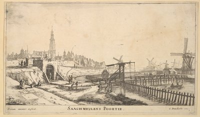 Zaagmolen Kapısı, 17. yüzyıl. by Reinier Zeeman