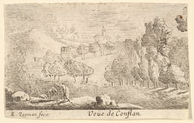Veüe de Conflans, 17. yüzyılın ortalarında. by Reinier Zeeman