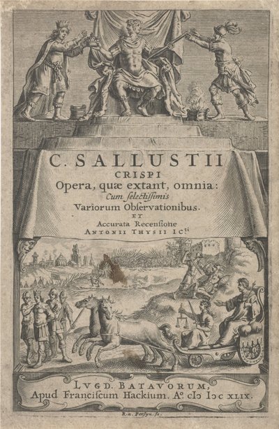 Zafer Arabasında Bir İmparator ve Adalet Başlık sayfası: A. Thysius jr., Opera, quæ extant, omnia, 1649 by Reinier van Persijn